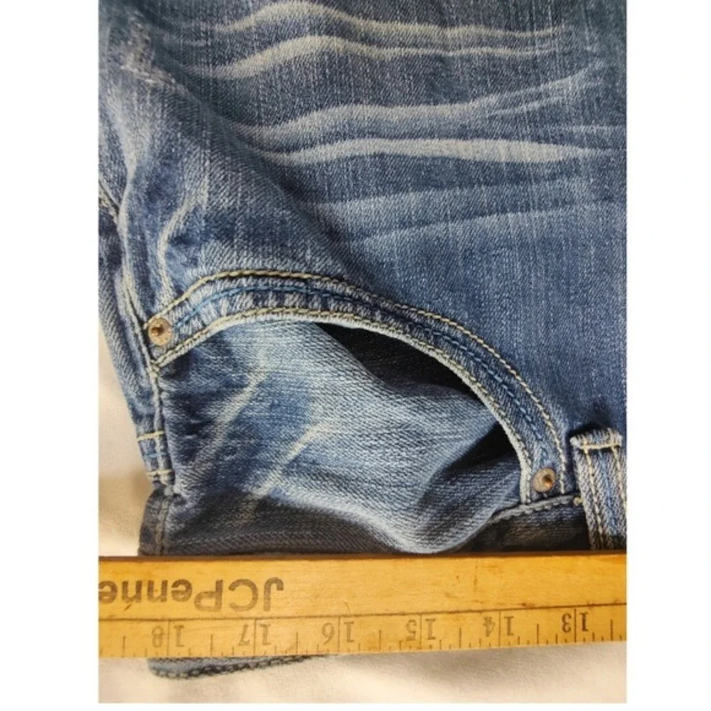 Embellished Pockets Distressed Denim Blue‎ Relaxed Fit western BB BLACK Jean